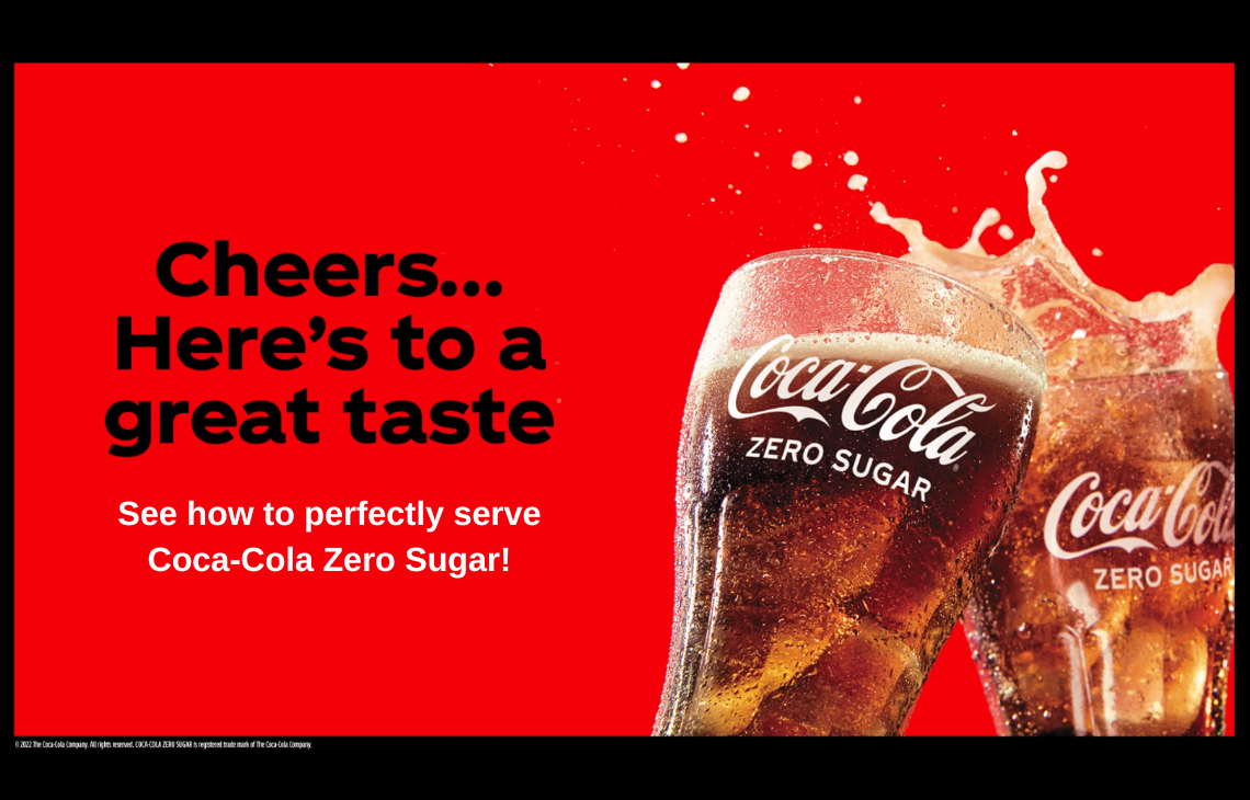 Cheers to a great taste with Coca-Cola Zero Sugar