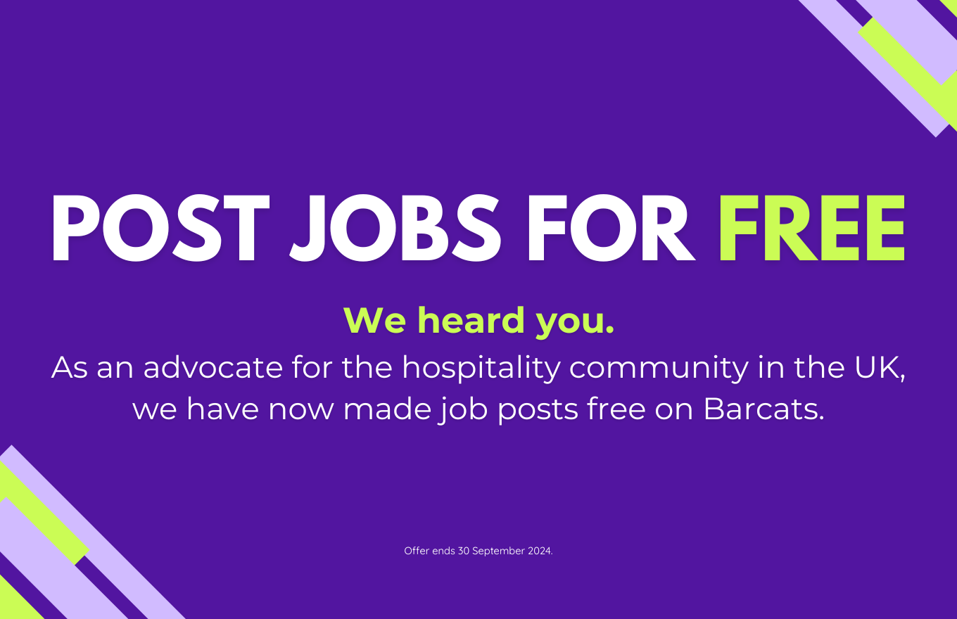 Post Hospitality Jobs For FREE in 2024 On Barcats UK