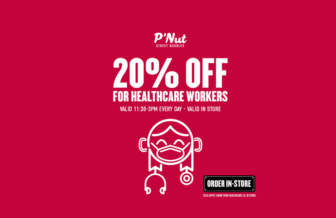 20% off @ P'Nut for healthcare workers
