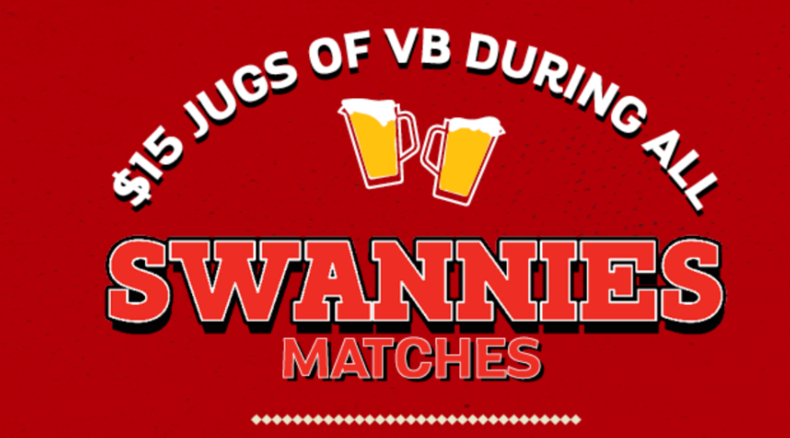 SWANNIES AT THE COURTY X $15 JUGS!
