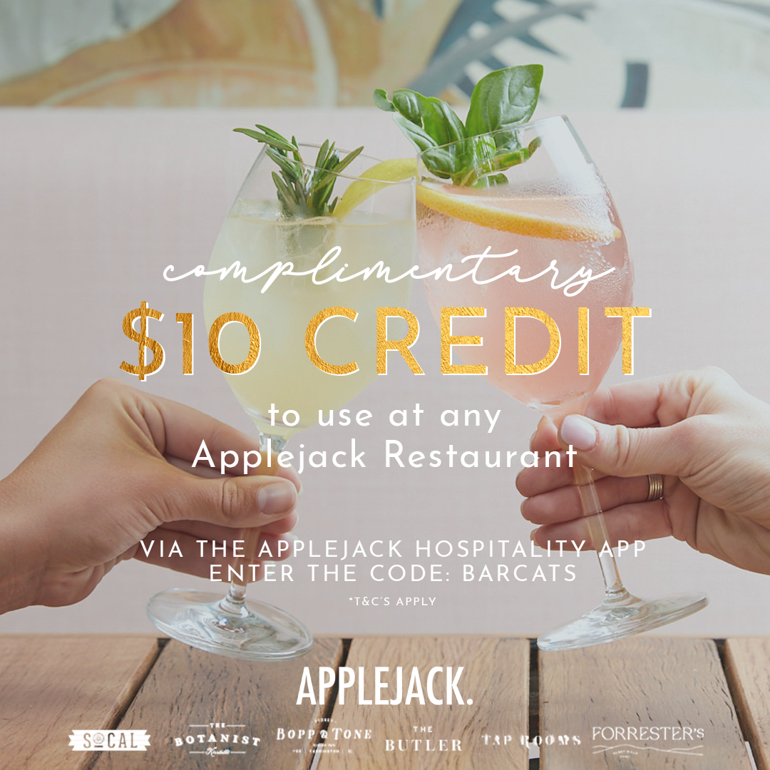 $10 credit to use at any Applejack Restaurant or Bar!